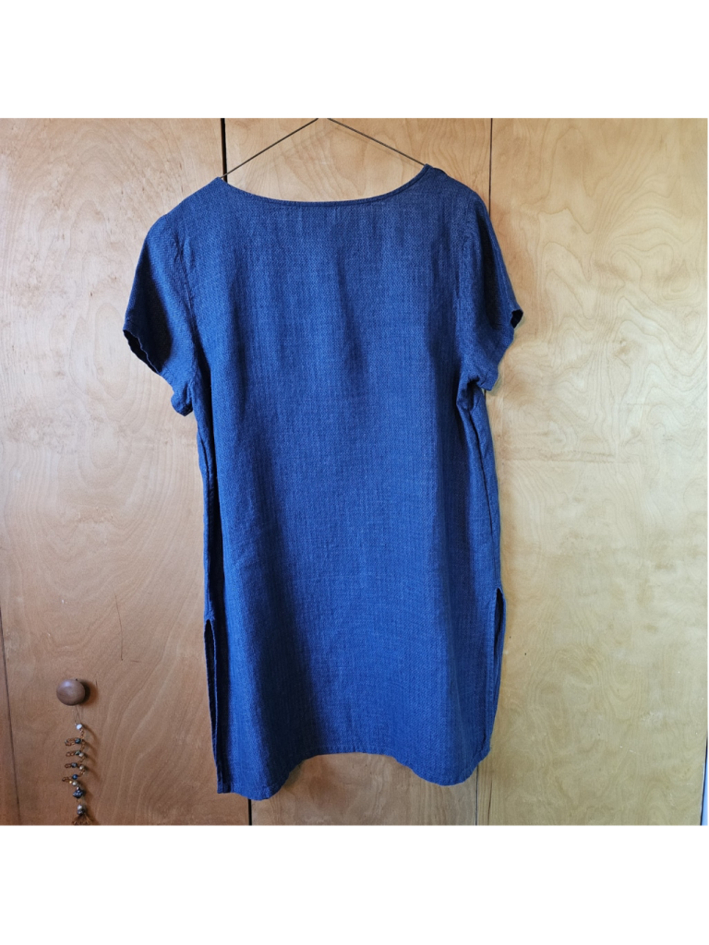 Pruejill Linen Dress Beach Pool Cover-up Side Slits Size M Blue Buttons J. jill - Picture 3 of 6
